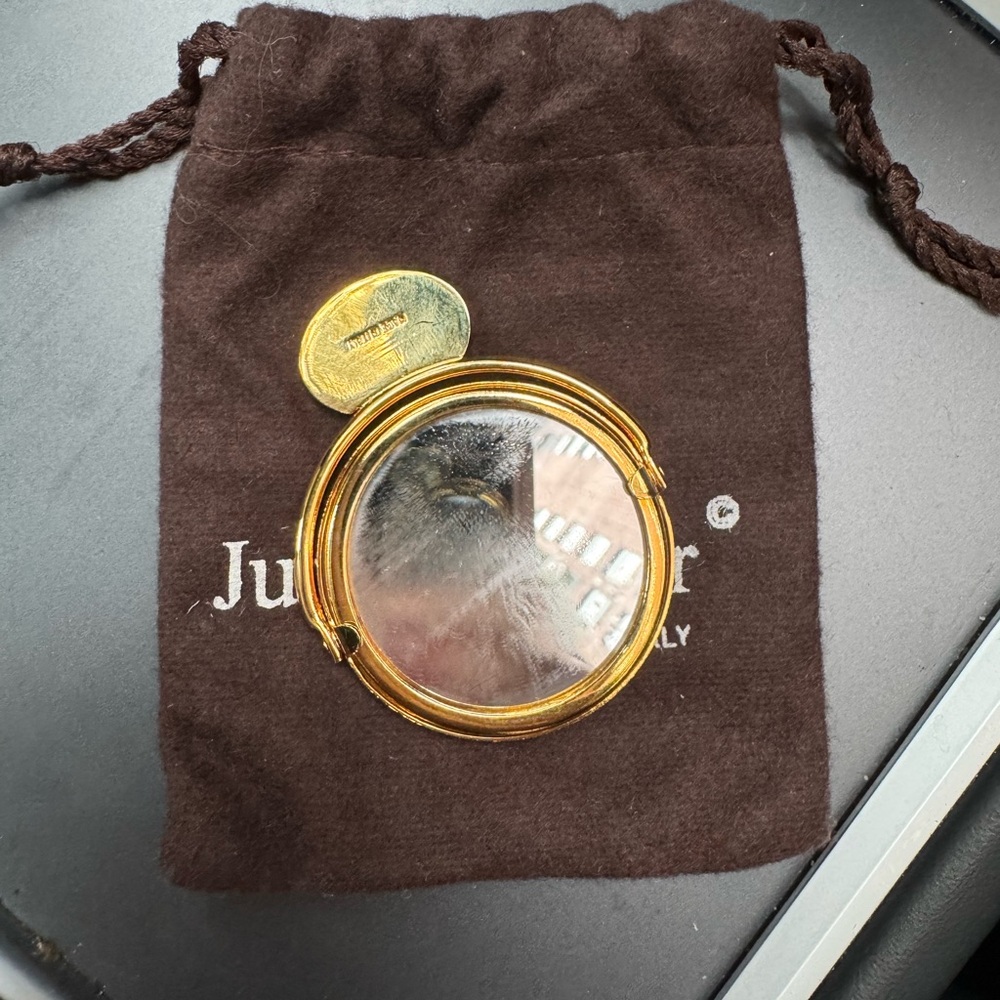 Judith Leiber Gold Comb with Brown Pouch - Picture 7 of 8